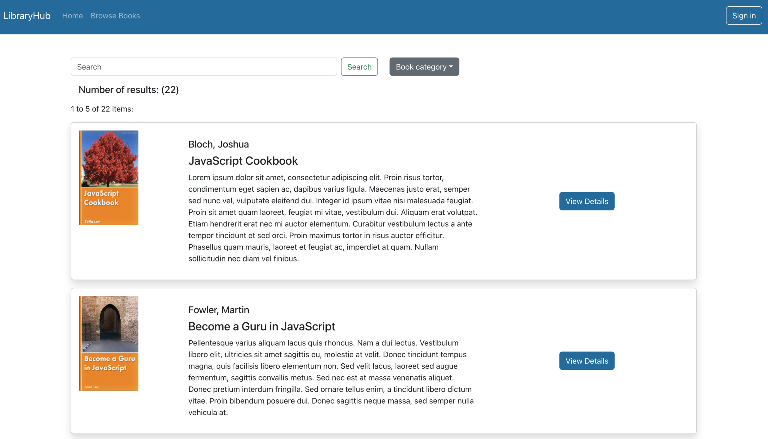 LibraryHub full-stack library management application